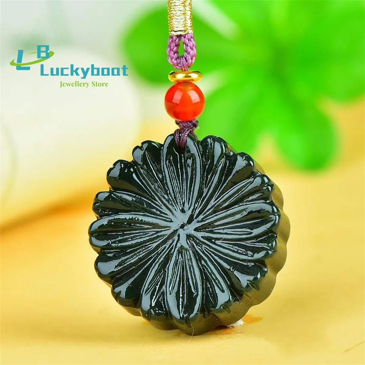 

Натуральный кулон с благоприятным цветком Hetian Qingyu, простой и элегантный, персонализированный, модный, универсальный для мужчин и женщин