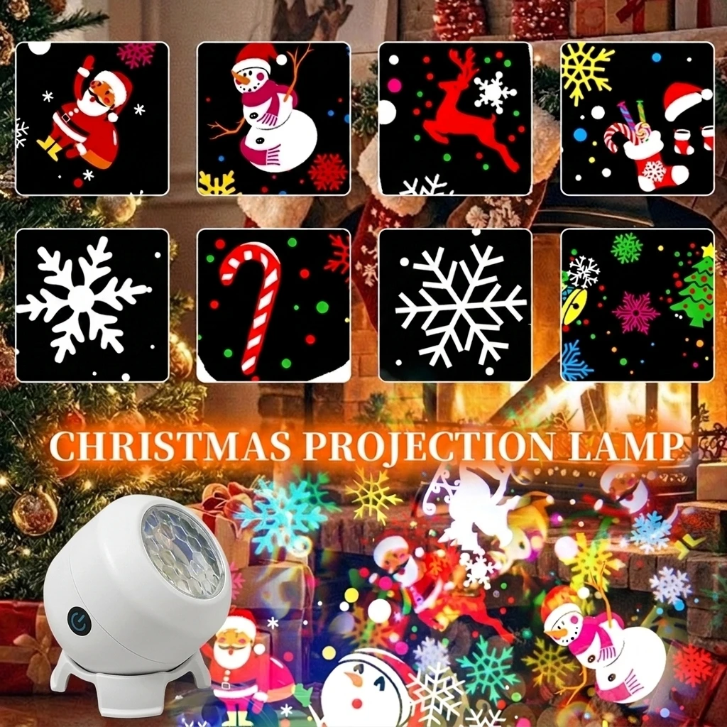 Christmas Snowflake Projector Light Dynamic Projection 360° Rotating,Outdoor/Indoor Projection for Xmas Holiday Party Decoration