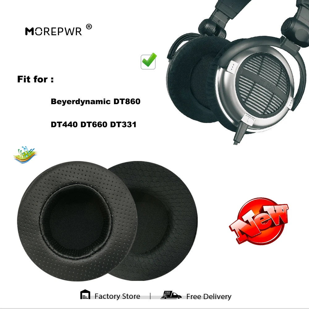 Morepwr, новое обновление, сменные амбушюры для Beyerdynamic DT860 DT440 DT660 DT331, детали гарнитуры, кожаная подушка, бархатные наушники