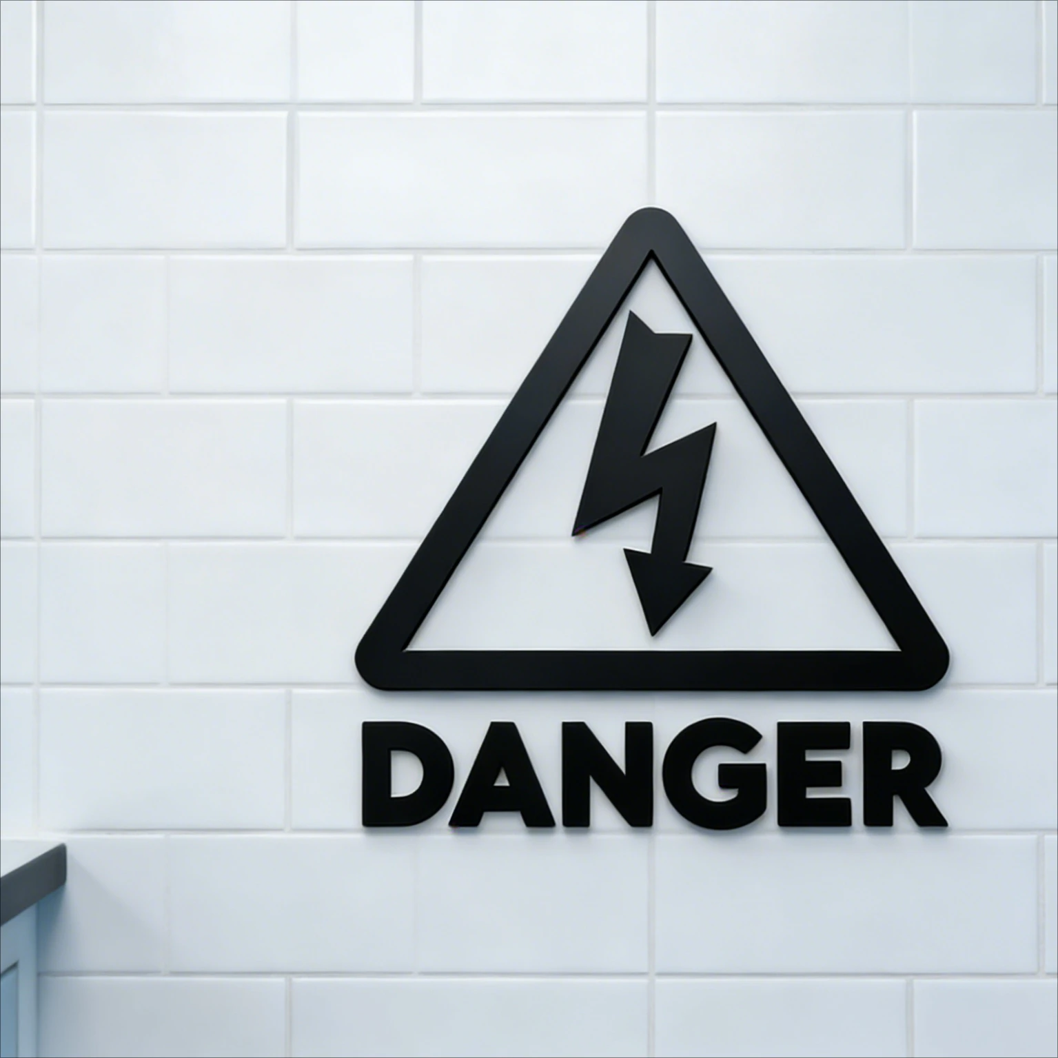 Danger High Voltage Acrylic 3D Sign - Self-Adhesive Warning Decor for Hotel Restaurant, Safety Gift