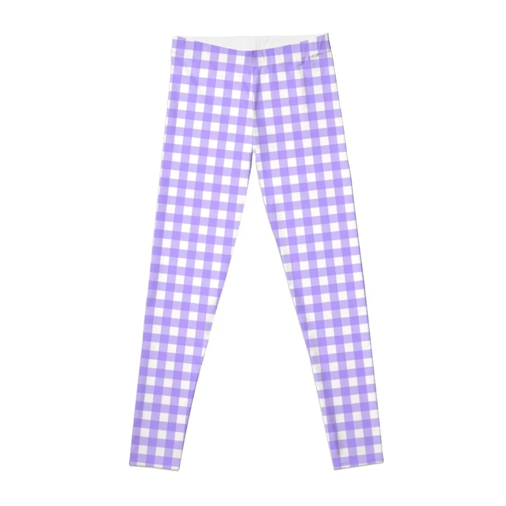 

Purple Gingham Pattern Leggings sporty woman gym Women's push up gym clothing trousers Womens Leggings