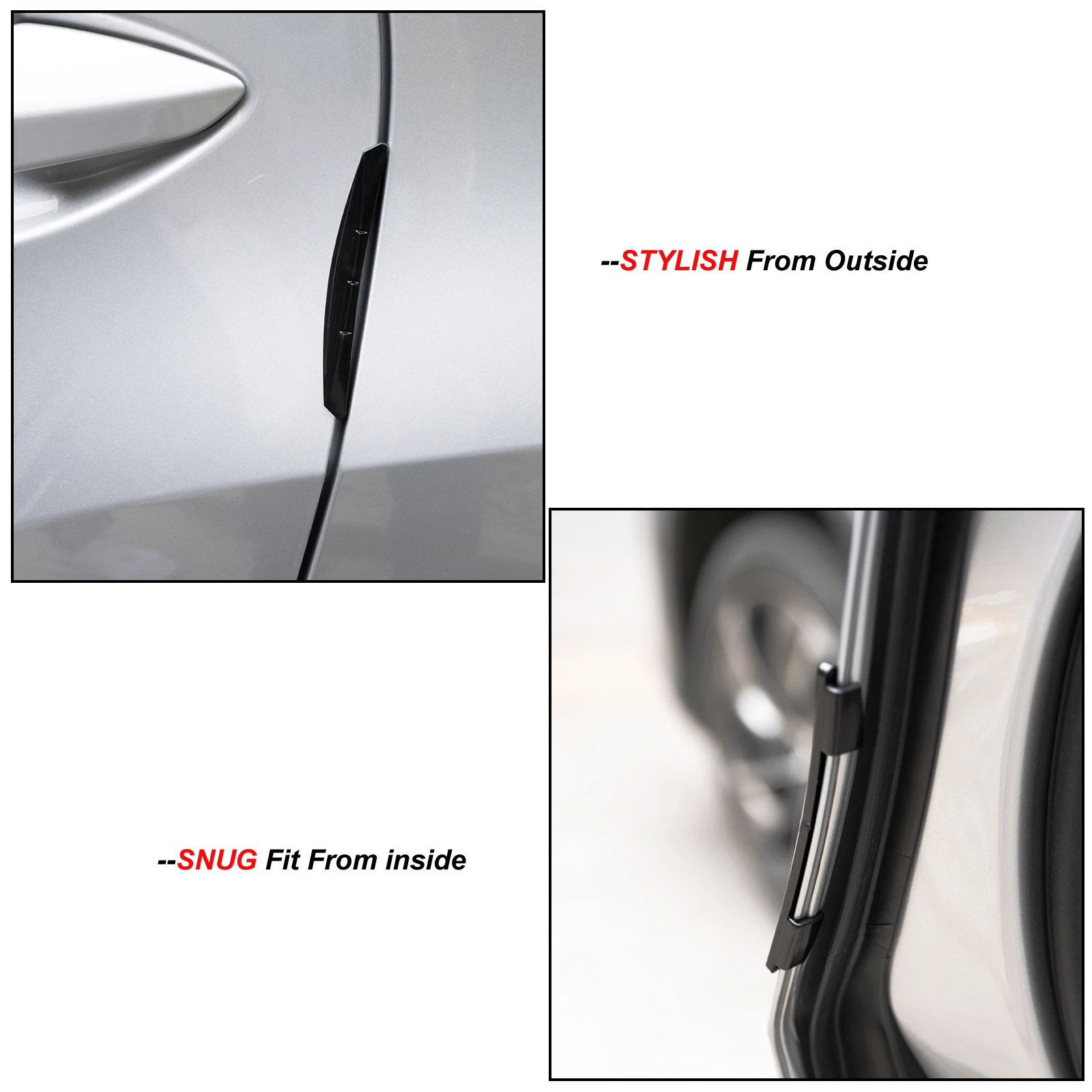 Black Transparent Car Door Edge Protection Guards Buffer Trim Molding Protection Strip Scratch Protector Auto Door Crash Bar