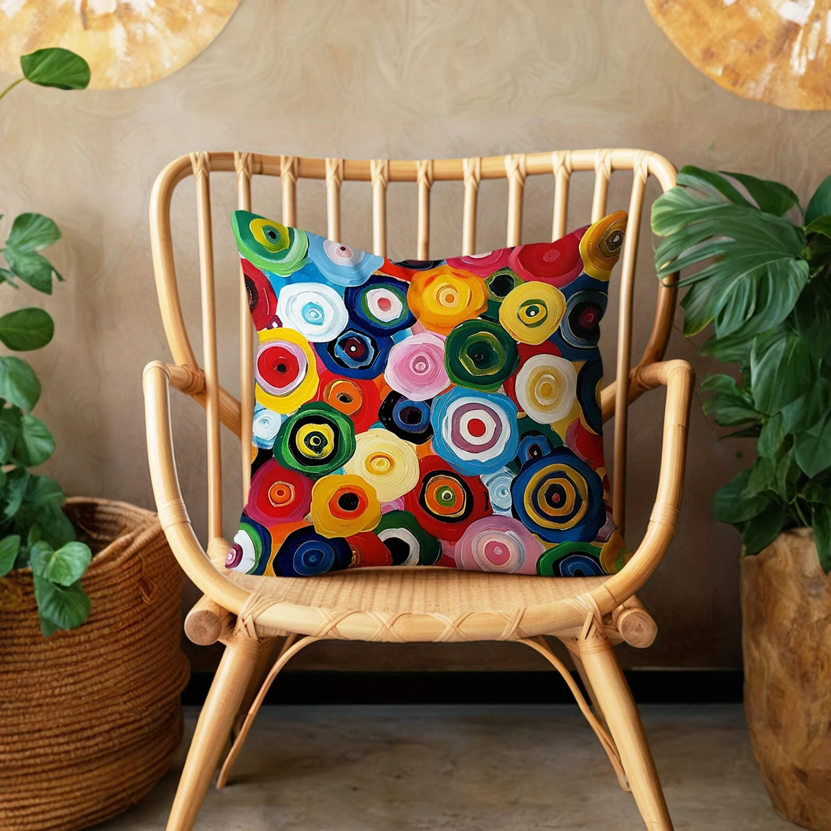 

1 шт. богемный декоративный чехол для подушки, квадратная наволочка с абстрактным рисунком мандалы, мягкая и гладкая застежка-молния, 18 дюймов