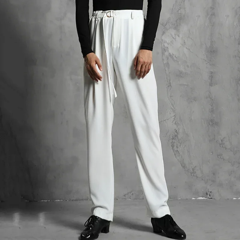 

Latin Dance Pants Men Latin Professional Competition Clothing Cha Cha Rumba Samba Ballroom Male High Waist Trousers DNV13790