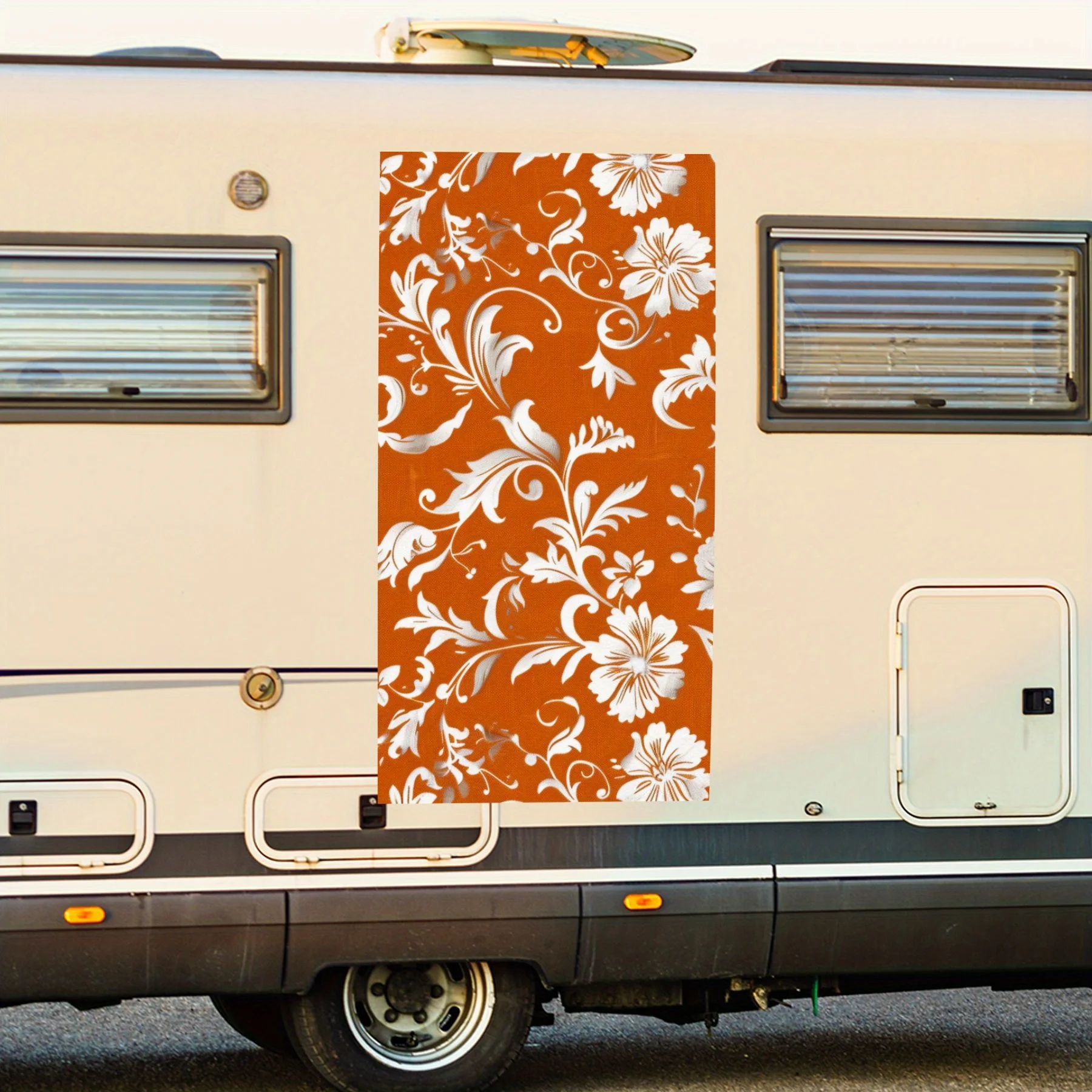

Элегантная автомобильная наклейка с оранжевым узором, виниловая наклейка на сторону моторики дома, водонепроницаемая самоклеящаяся виниловая наклейка на сторону