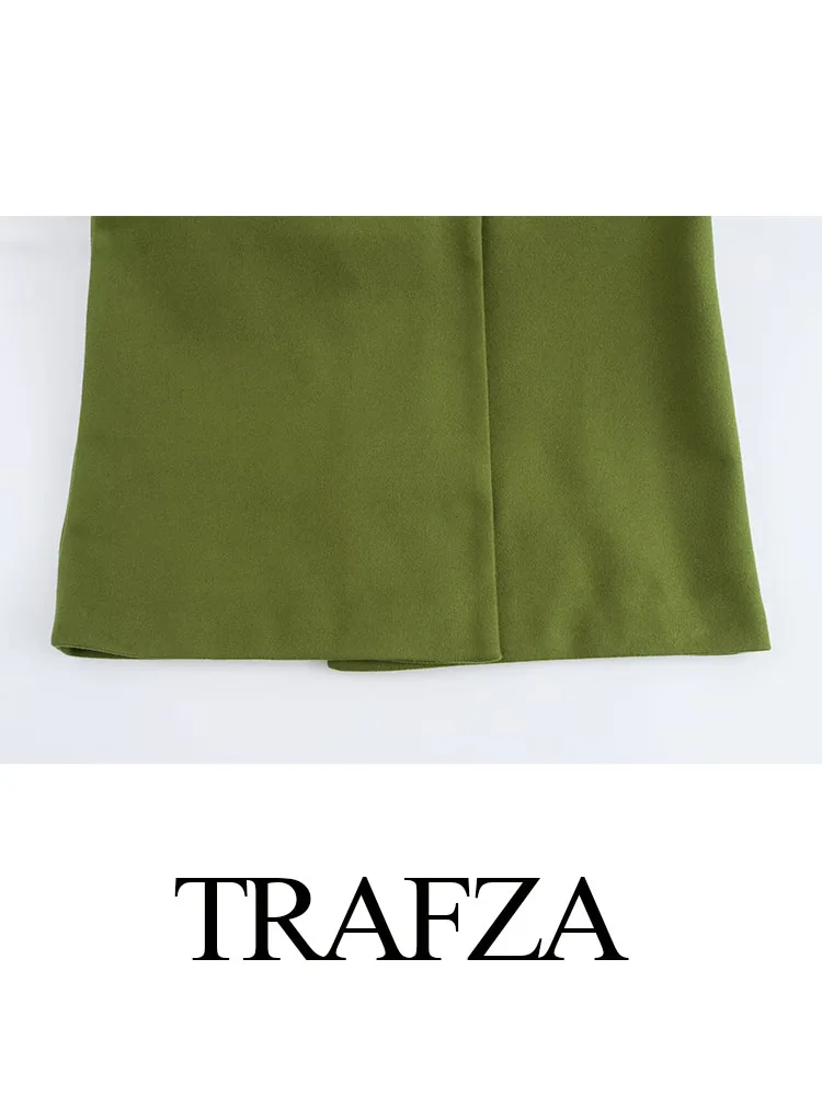 Trafza outono mulher solta único breasted sólido casual fino jaquetas femininas nova moda turn-down colarinho mangas compridas bolsos casaco