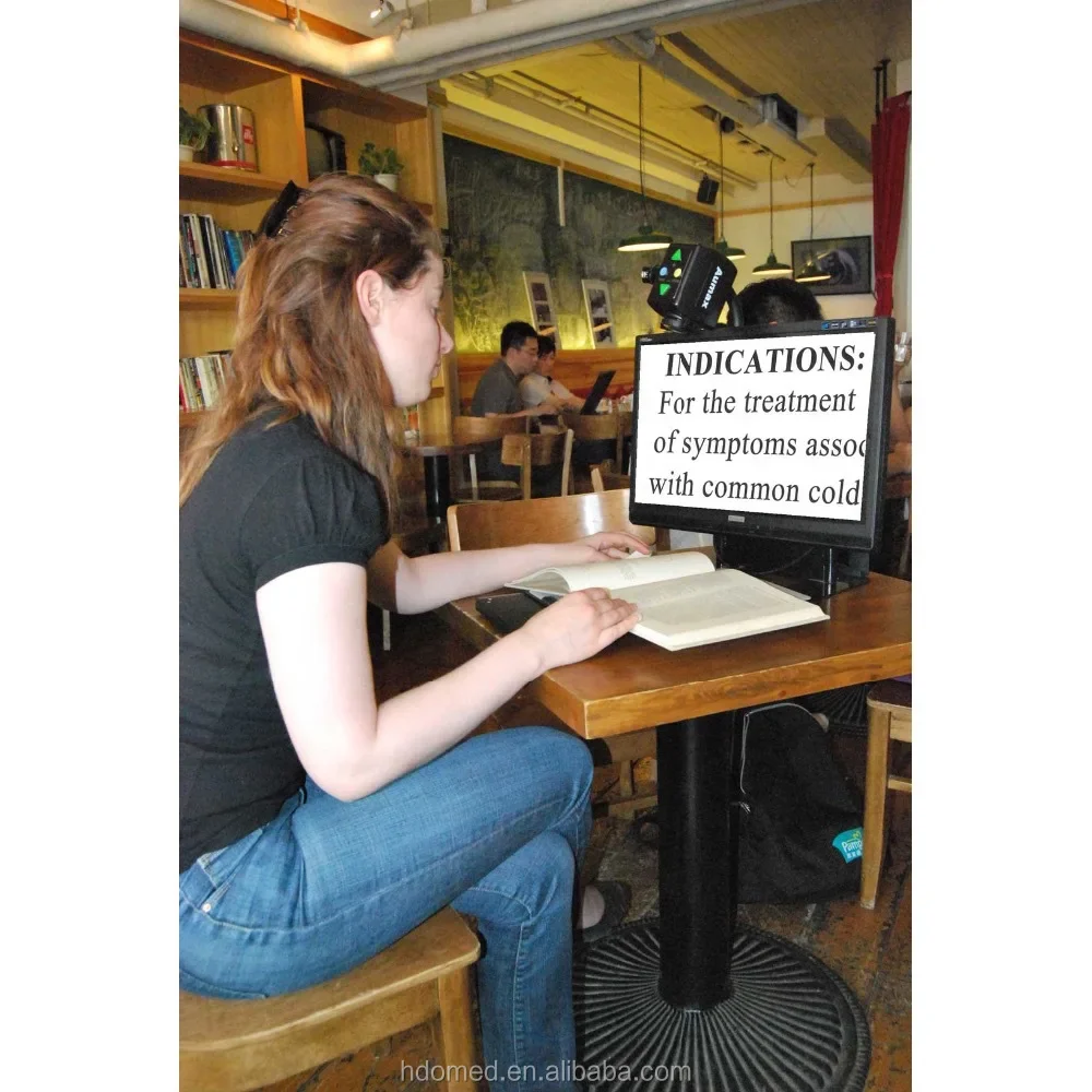 Novas lupas de mesa de 22 polegadas com auxiliares de baixa visão