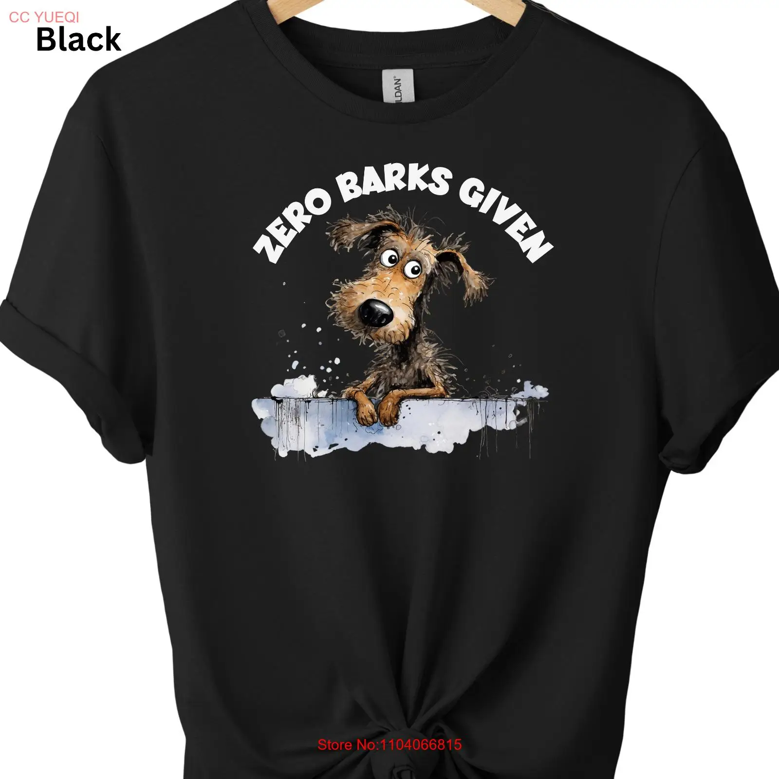 Funny Dog Graphic Print T shirt Unisex Novelty Tee Zero Barks Given