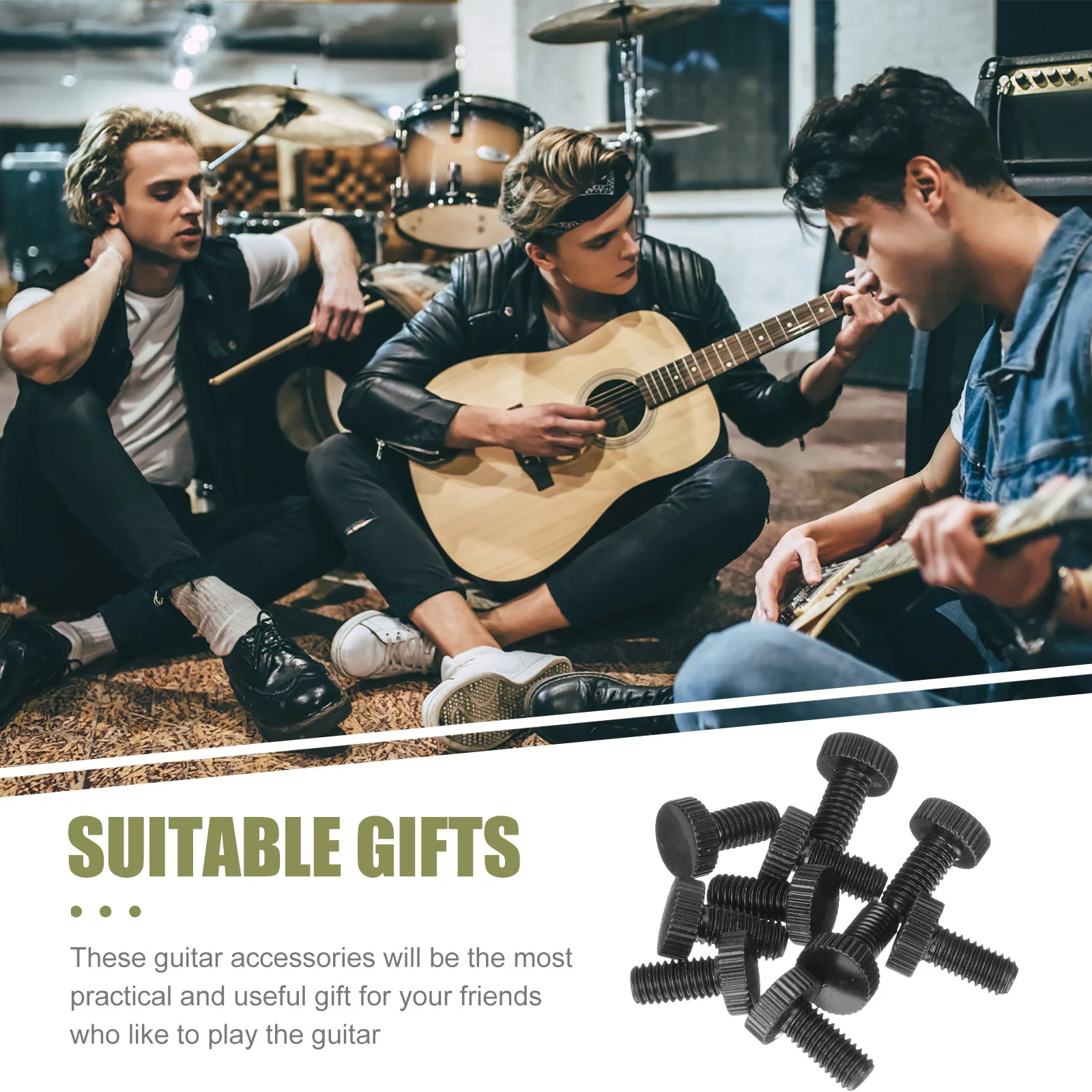 

10Pcs Small Guitar Bridge Screws Lightweight Metal Alloy for String Fixing Replacement Parts Ideal for Guitar Maintenance and