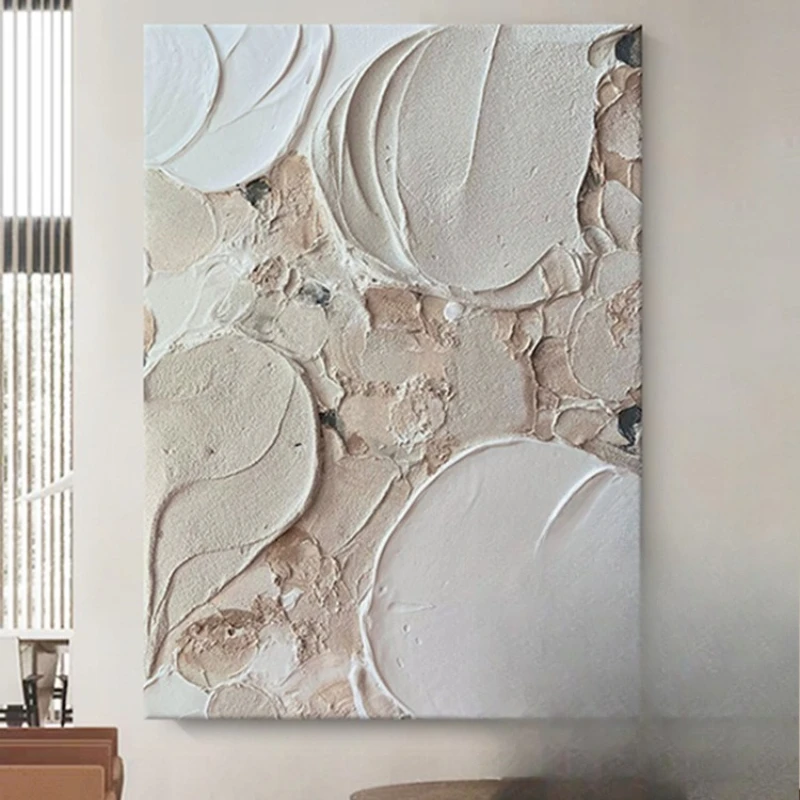 

Living room furniture soft decoration Italian minimalist art oil painting high-end floor ornament