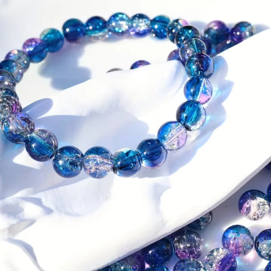 8mm White Blue Purple, Cracked Beads, Acrylic Bead Decoration, DIY Loose Beads, Accessories, Decorations, Clothing, Holiday Gift image 5