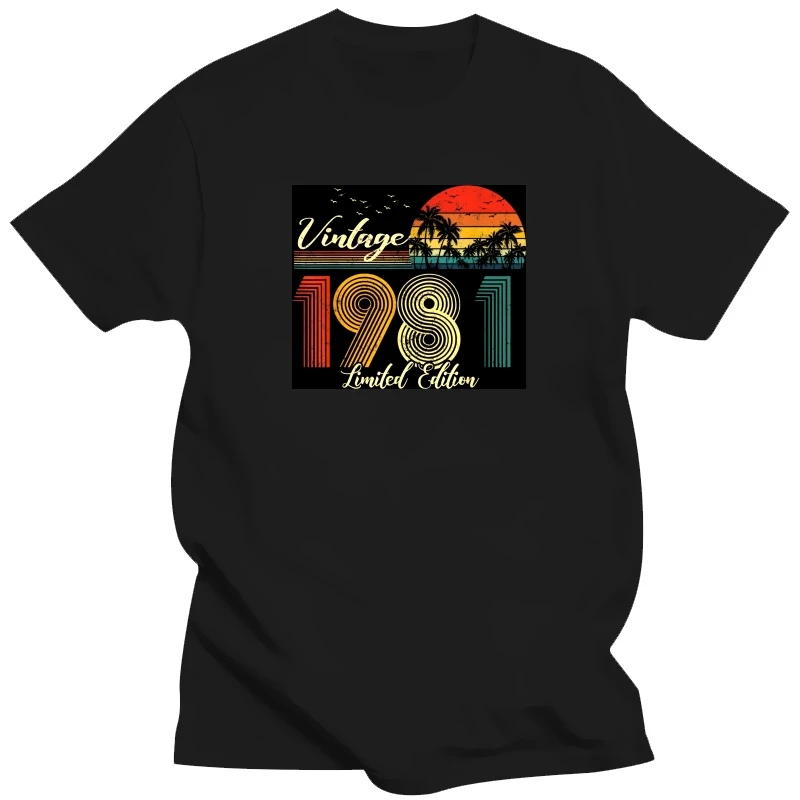

Vintage Make In 1981 All Original Parts Birthday T-shirt Anniversary TShirt Oversized Men's Clothing T Shirts For Men Streetwear