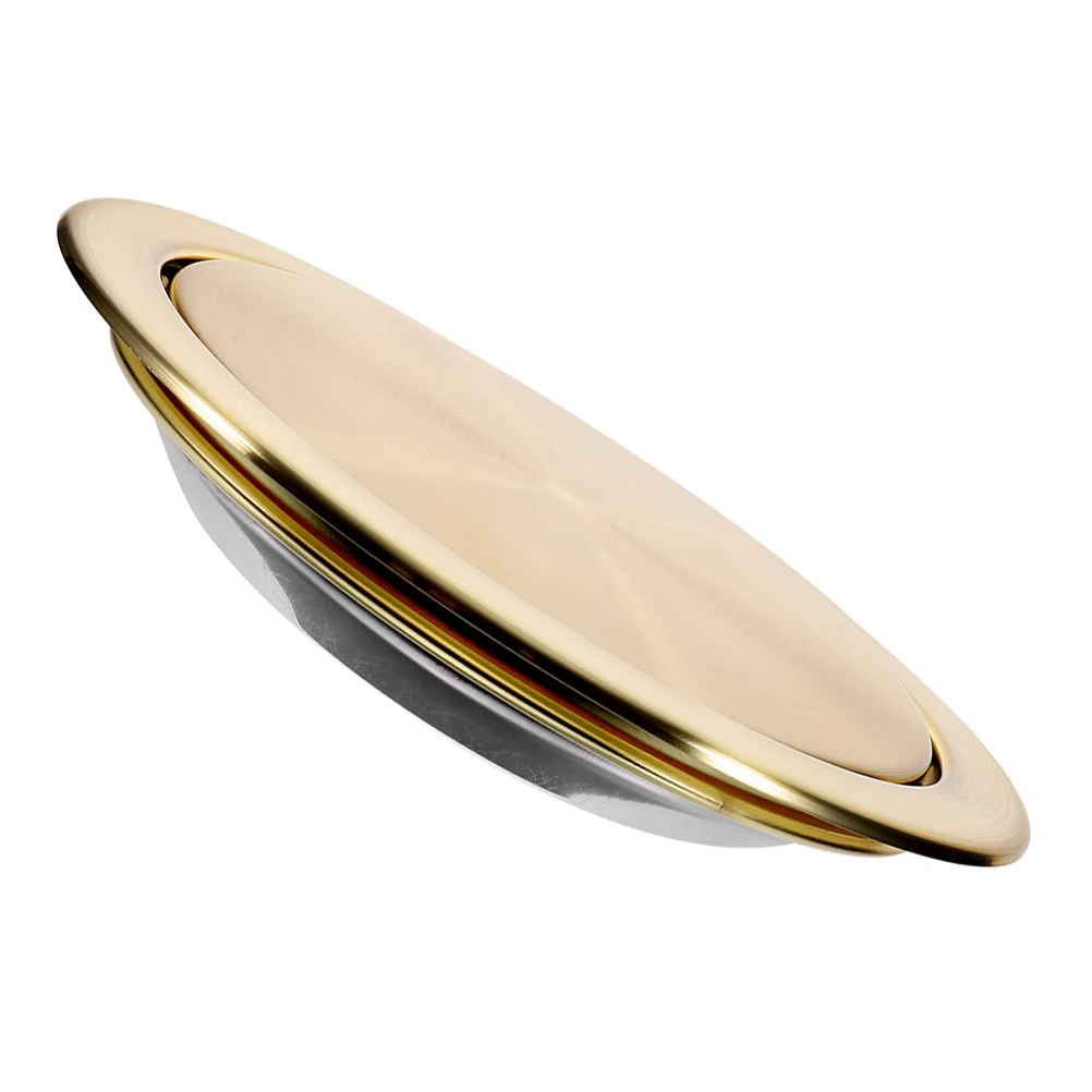 

Recessed Trash Bin Lid Stainless Steel Swing Cover Embedded Kitchen Countertop Garbage Can Lid Round Rust Resistant for Home