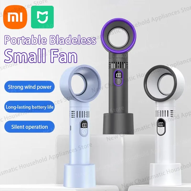 Xiaomi MIJIA Outdoor Portable Handheld Fan with LED Display Mini Rechargeable 100-level Free Control High Speed Battery Fan New