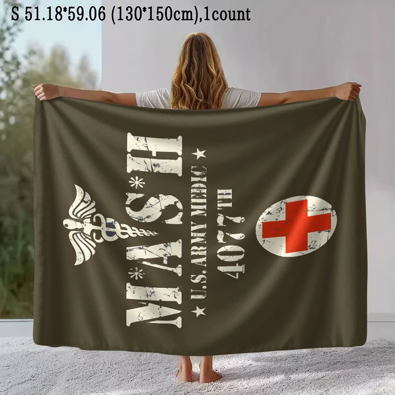 Warm Reminder Warning Sign Print Throw Blanket - Creative Vintage Novelty Motif Soft Lightweight Accent for Sofa