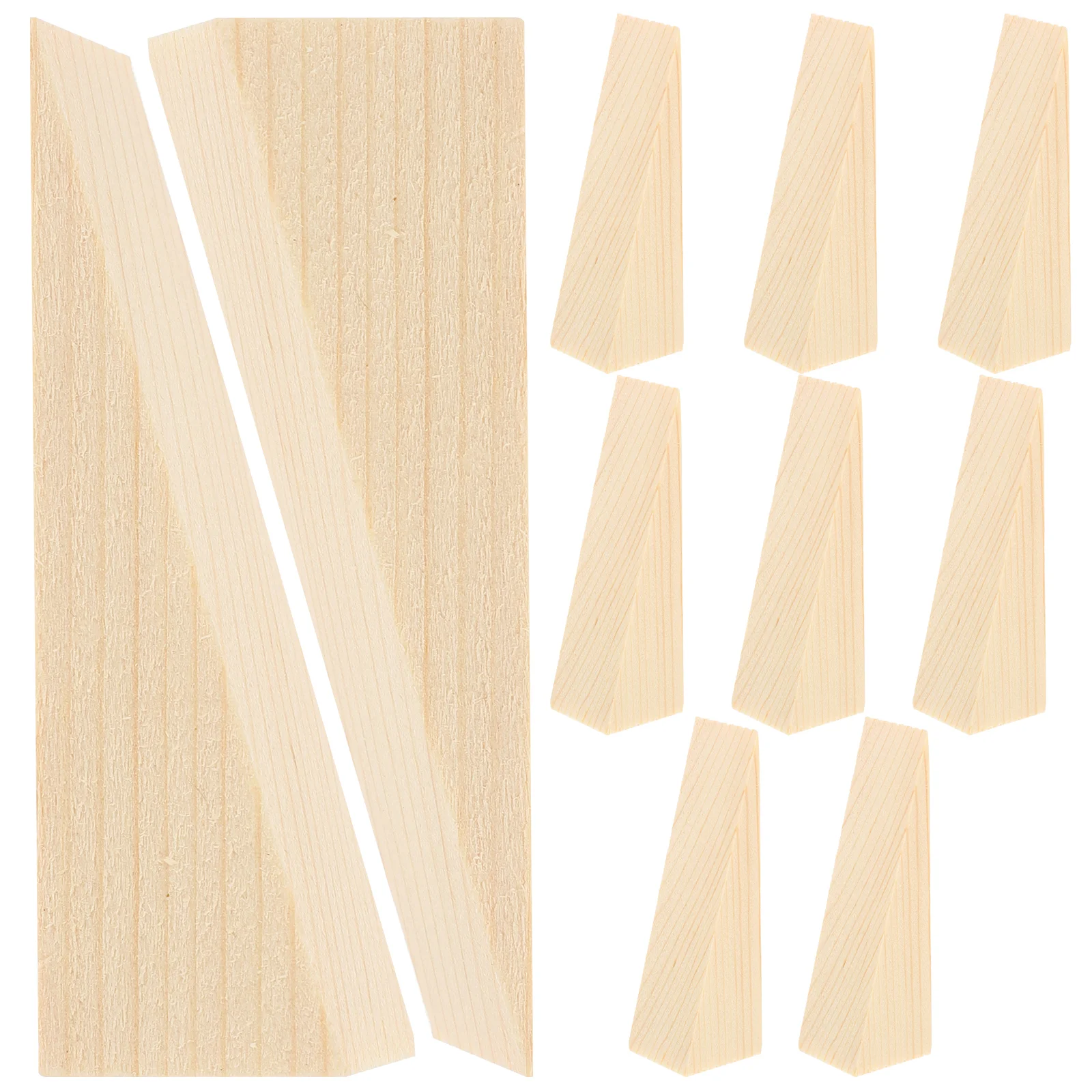 

10 Pcs Triangular Wooden Wedge Concrete Floor Door Stopper Wall Protector Safe Alarm