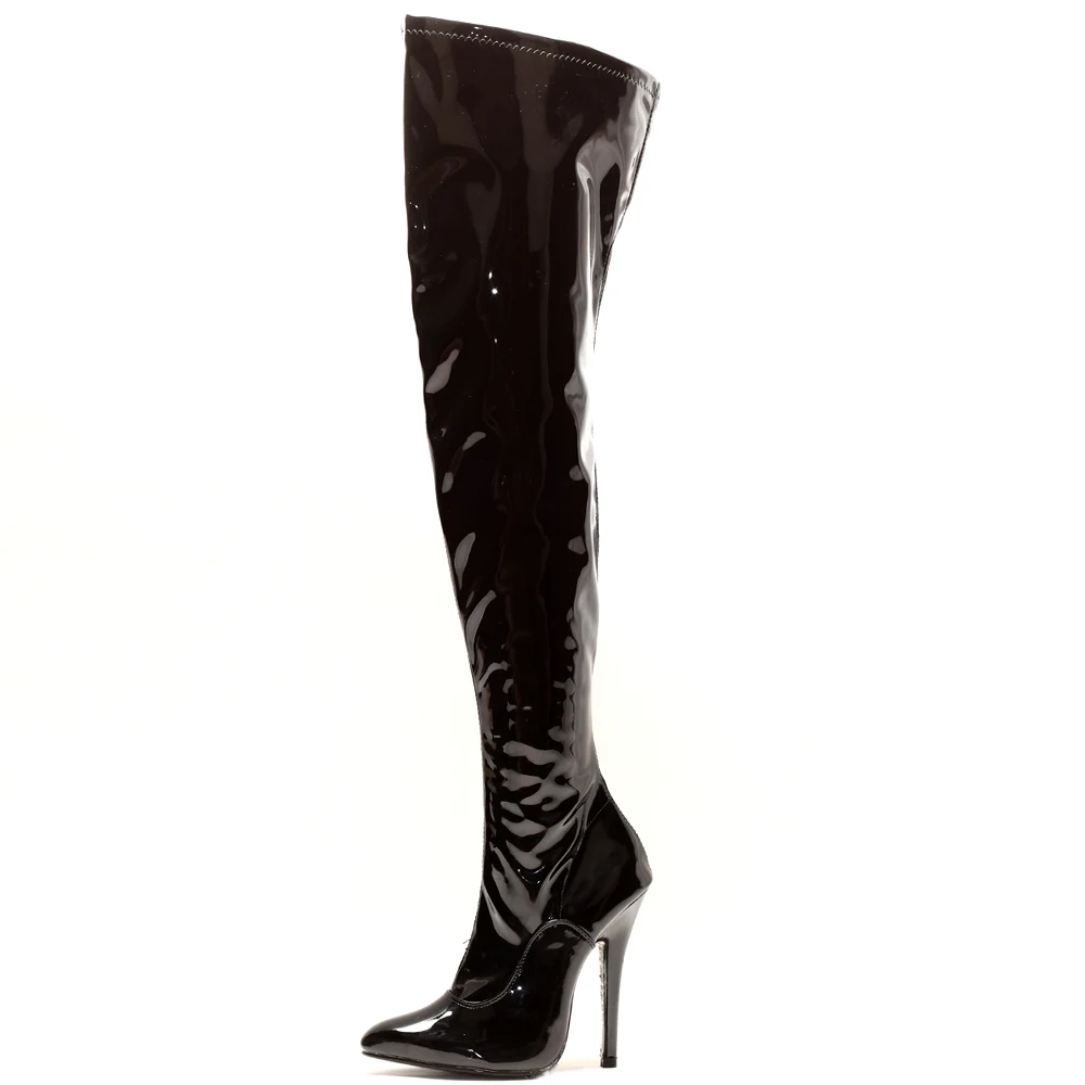 5.5 Inch Sexy Thigh High Pointed Toe Stiletto Over The Knee High Heel Stretch Boots Size36-46  Adult Unisex Shoes