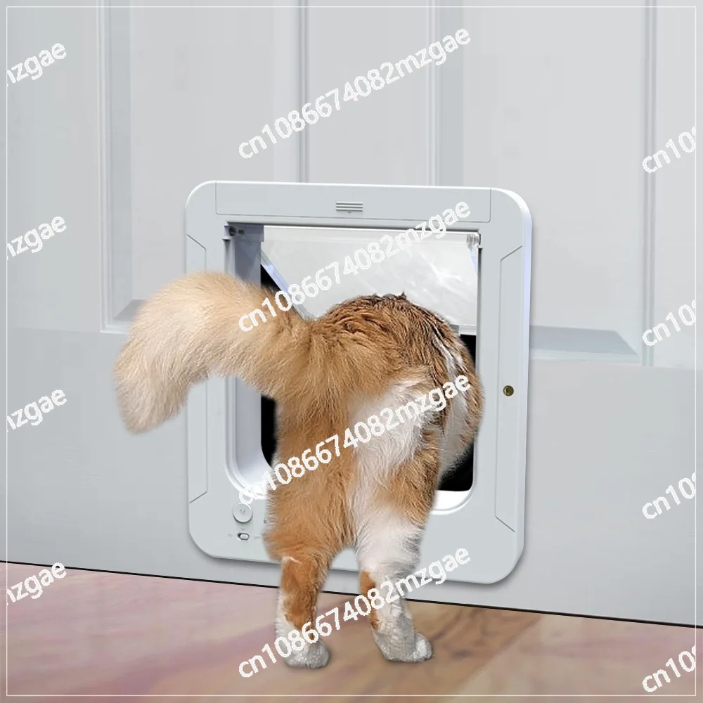 Automatic Pet Safety Door with Microchip Sensor, Electronic Induction Cat Flap with Direction Control for Dogs and Cats