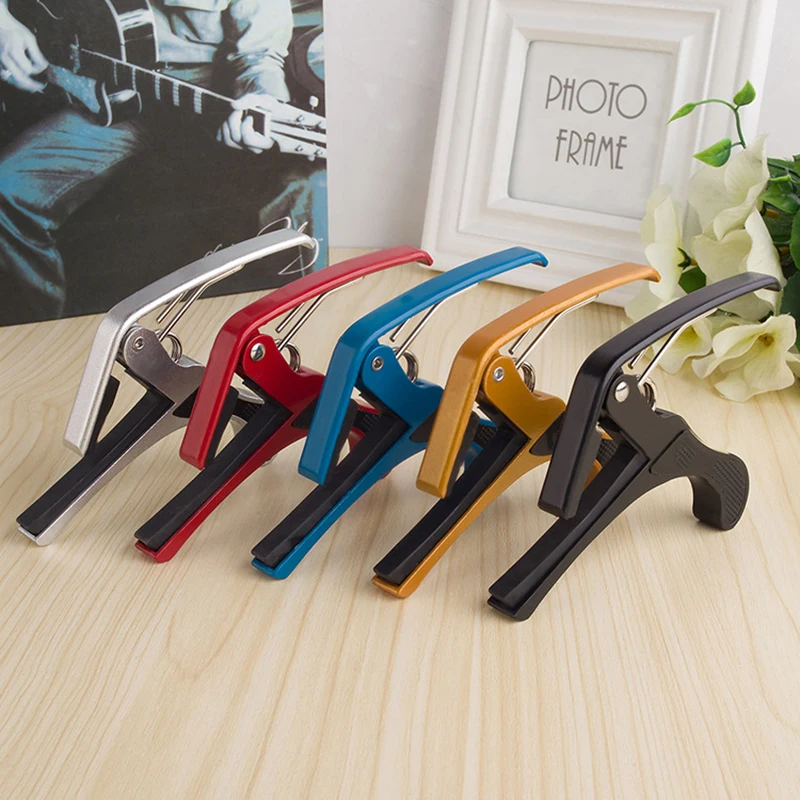 Metal Guitar Capo for Acoustic Electric Guitar with Silicone Pad Aluminum Single Hand Capos Clip