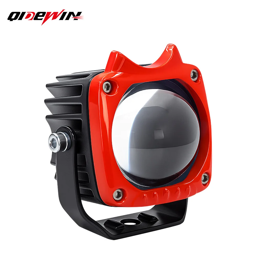 2-inch long-range strong light external electric vehicle motorcycle spotlights super bright yellow+white two-color lights