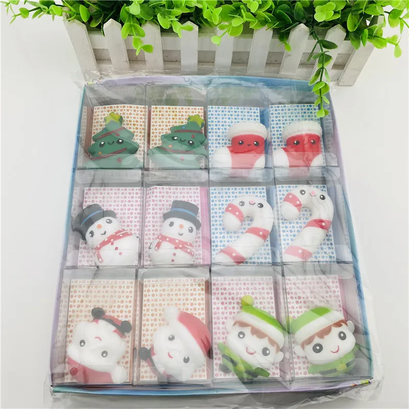 Anti-Stress Speelgoed Kerstcadeau Kerstman Sneeuwpop Boom Squeeze Fidget Speelgoed Tpr Stress Voor Kinderen Volwassenen Gift J209