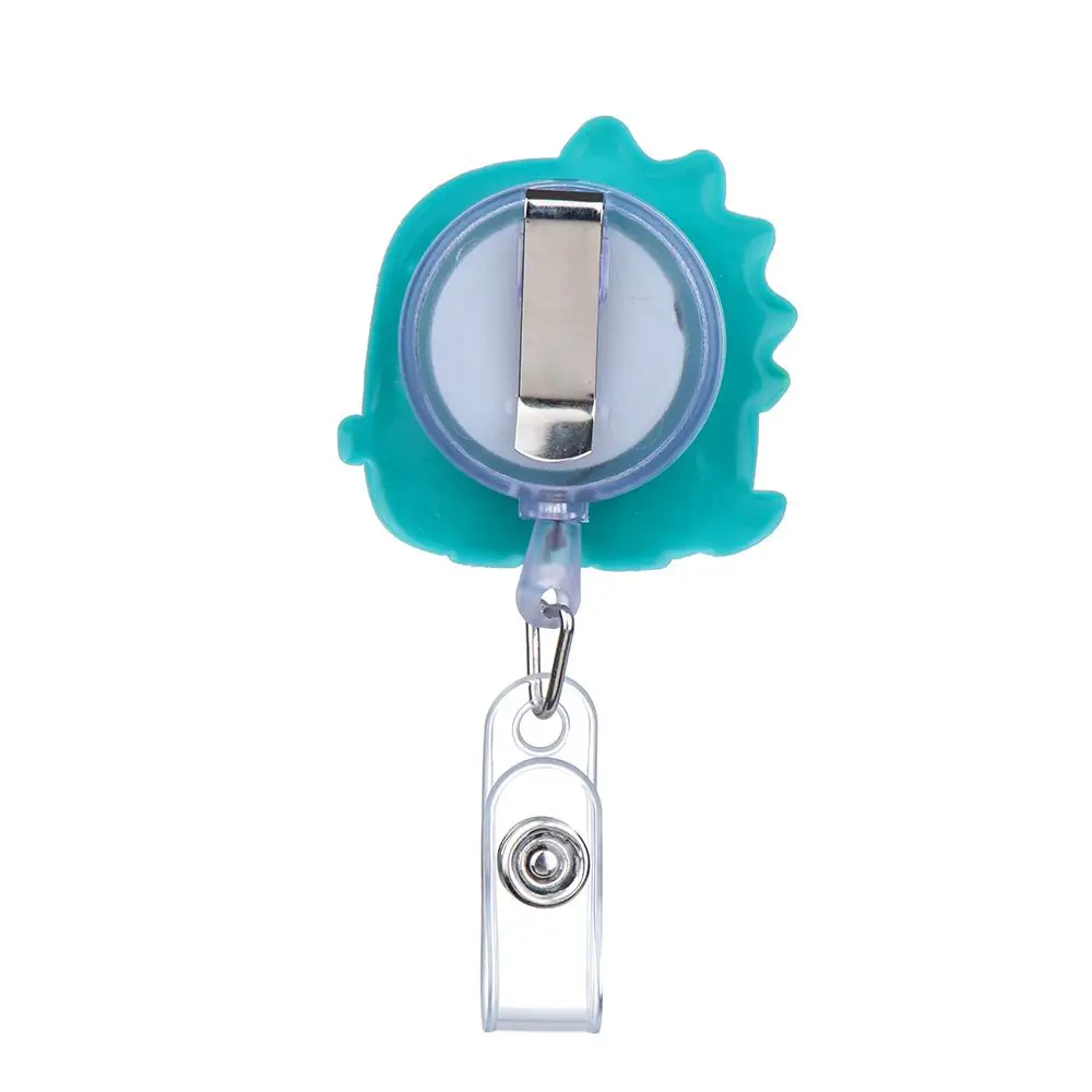 

Stationery Accessories Flower Pull Buckle Alligator Clip Colorful Badge Holder ID Badge Card Clips Cartoon Silicone Badge Reel