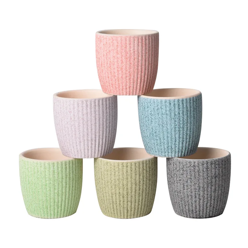 Yjq succulent ceramic flower pot creative mini simple breathable green plant potted set