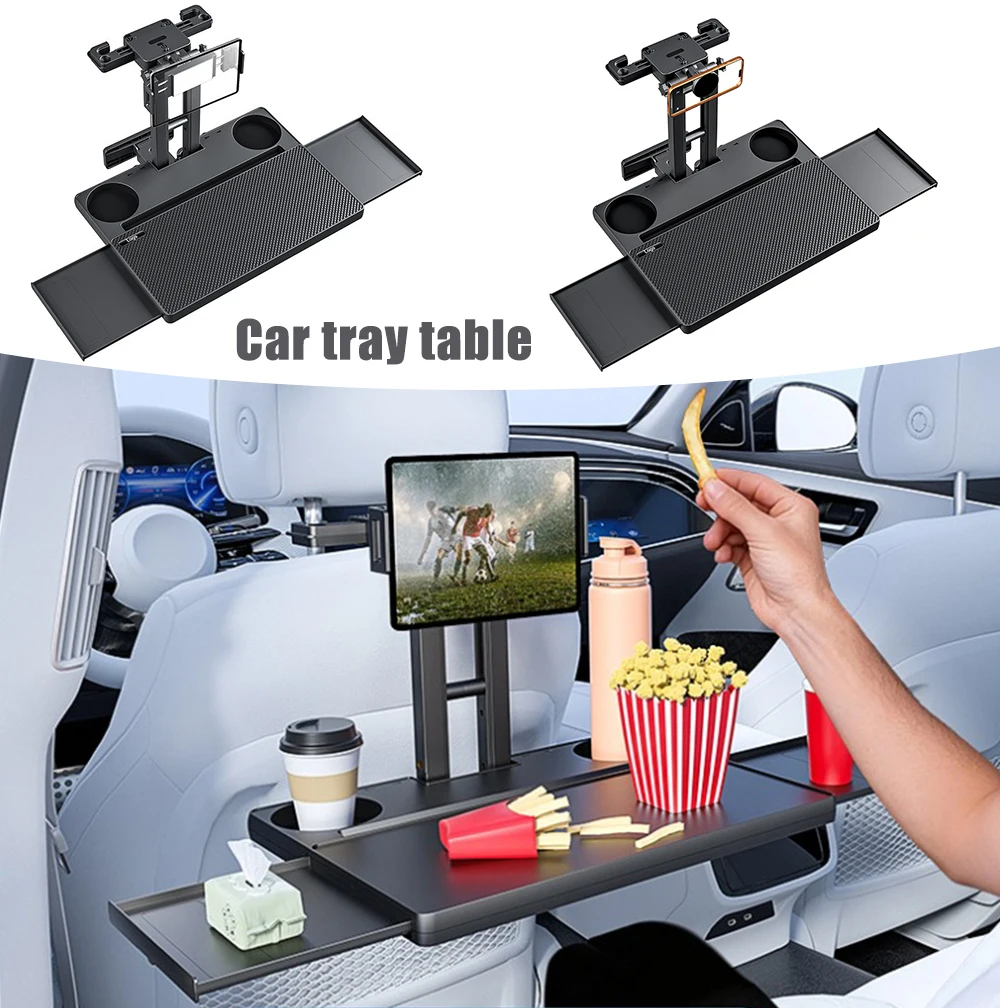 Universal Car Interior Foldable Small Table Board For Back Seat Multifunctional Travel Tray For Eating Food Laptop Working Kids
