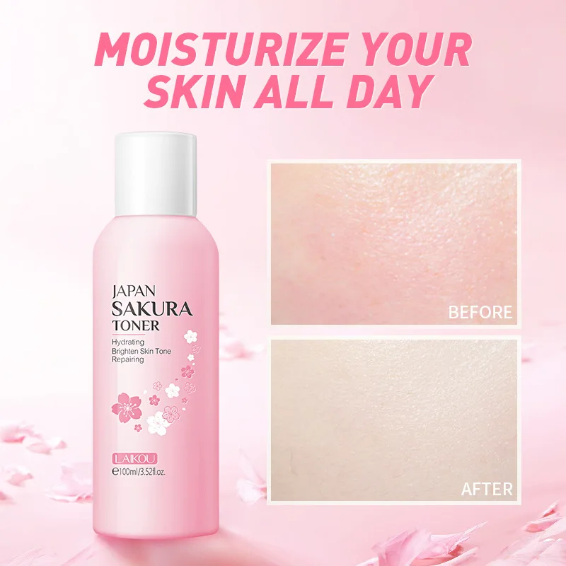 Japan Cherry Blossoms Face Toner Deep Moisturizing Oil-control Shrink Pores Makeup Water Whitening Skin Care 100ml