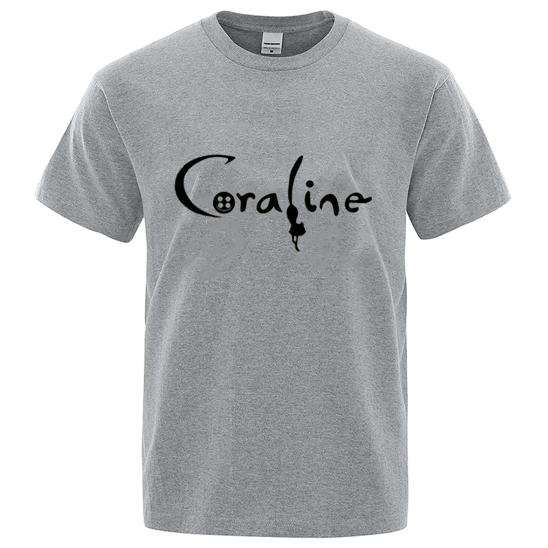 Cartoon Coraline Printed Tshirt Men Woman Streetwear Summer Oversize Loose Cotton Tee Tops Harajuku Unisex Short Sleeve Clothing