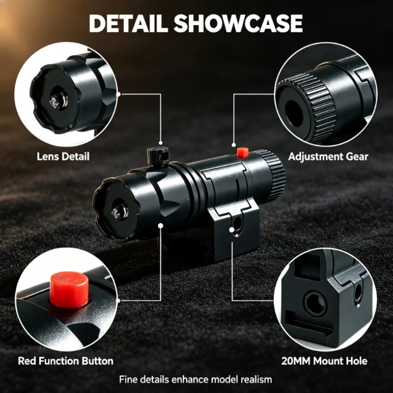 Mini Sized Black Craft Illumination Accessory with Fixed Bracket, Easy To Install Decor Unit, Hobby Collectible Ornament