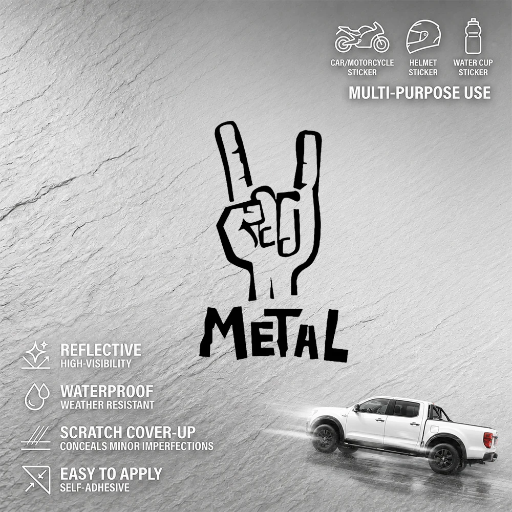 Rock Metal Hand Sign Sticker Waterproof Vinyl Decal For Car Motorcycle Helmet Laptop Bumper Scratch Cover Up Music Fan Gift