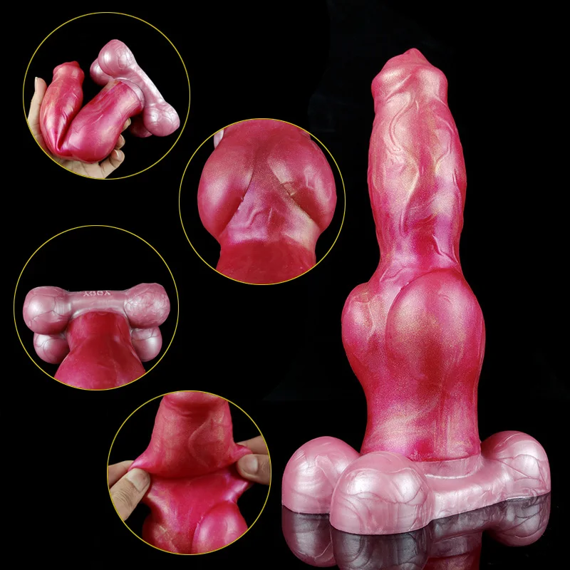 YOCY Dog Dildo Shape Fantasy Penis Sleeve Enlargement 7cm Big Knot Sex Toy For Couple Soft Silicone Dick Cover Adult Sex Shop