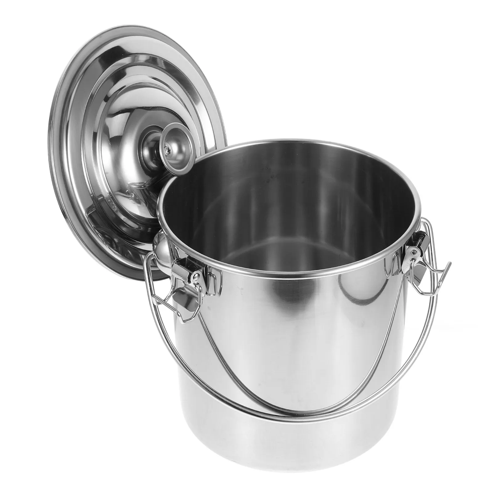 

Leak Proof Stainless Steel Sealed Bucket with Reinforced Handle and Snap Buckle for Deep Fryer Oil Storage Grease Disposal Food