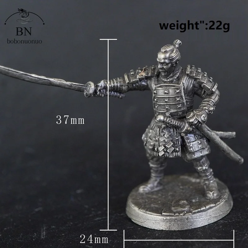 Vintage White Copper Sculpture Shogunate Samurai Ninja Military Soldier Action Figure Desktop Ornament Model Collectible Gifts