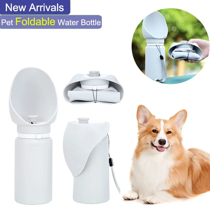 

550ml Folding Pet Outdoor Walking Mug Portable Travel Water Bottle Puppy Cats Dogs Drinking Water Dispenser Dog Supplies