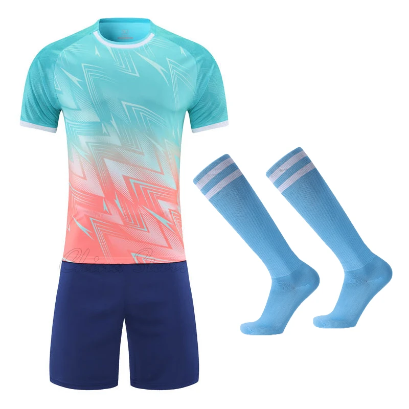 Conjunto de camisetas de fútbol para hombre y niña, ropa deportiva, uniformes de entrenamiento de fútbol, chándales con calcetines, 2024