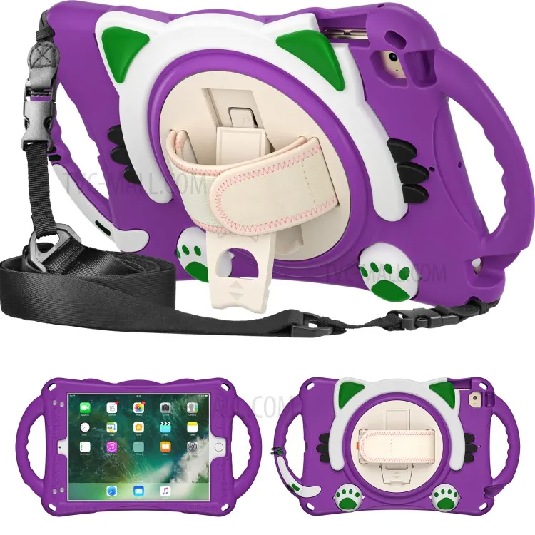 

Full-Body Protective 360 Degree Swivel Kickstand PC + Silicone Tablet Case with Hand Strap & Shoulder Strap for iPad mini (2