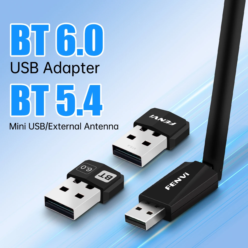 USB Bluetooth 6.0 Adapter BT6.0 BT5.4 USB Dongle PC Laptop Wireless Receiver Transmitter Driver Free for Win 11/10