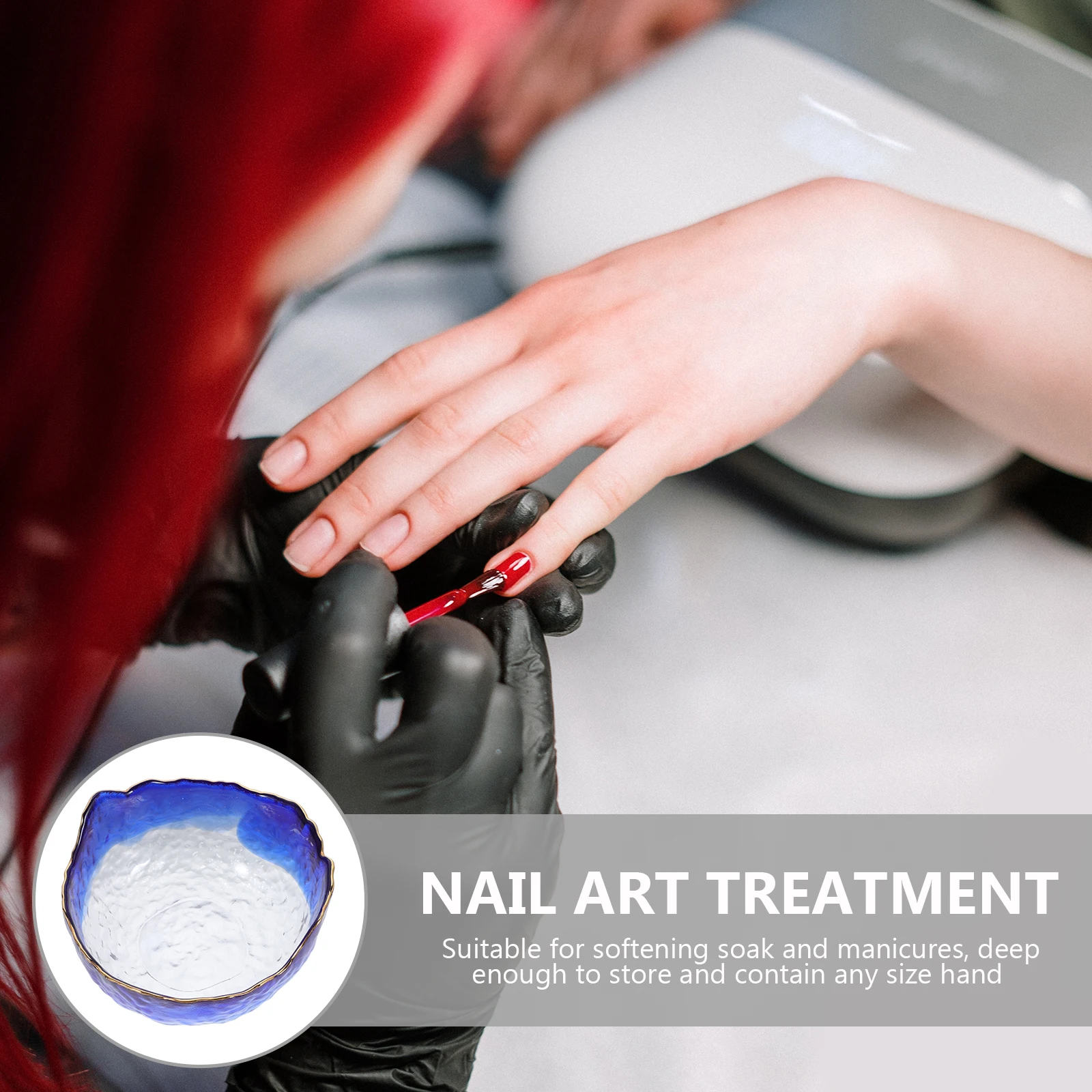 Szklana miska do manicure, do moczenia paznokci, zmiękczanie paznokci, szybsze usuwanie lakieru, do użytku w salonie i w domu, akcesoria do manicure.