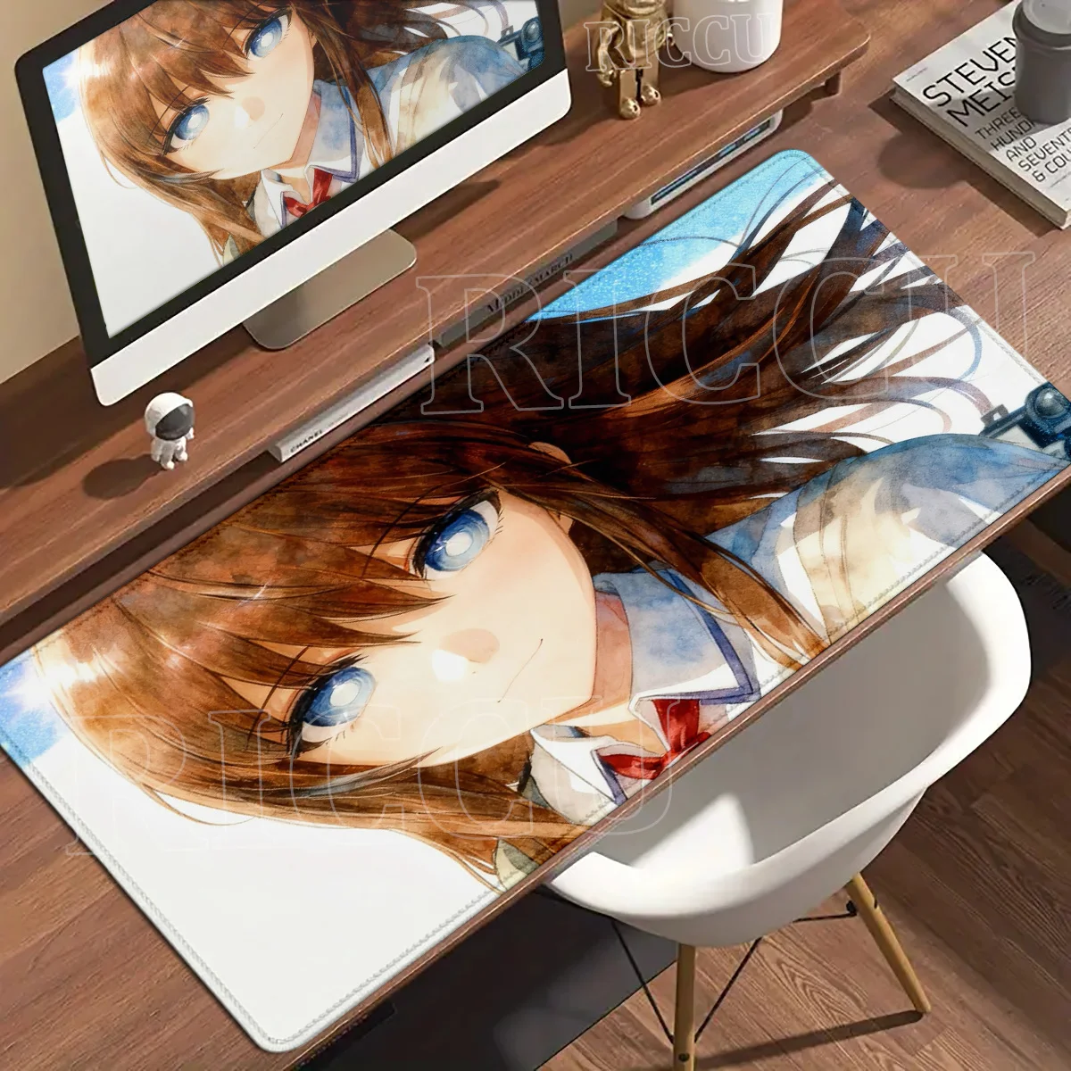 Anime Steins Gate Mouse Pad Gamers Desk Mat Rubber Anti-Slip Tablepad Large Lock-Edge Mechanical Keyboard Pad Office Accessories