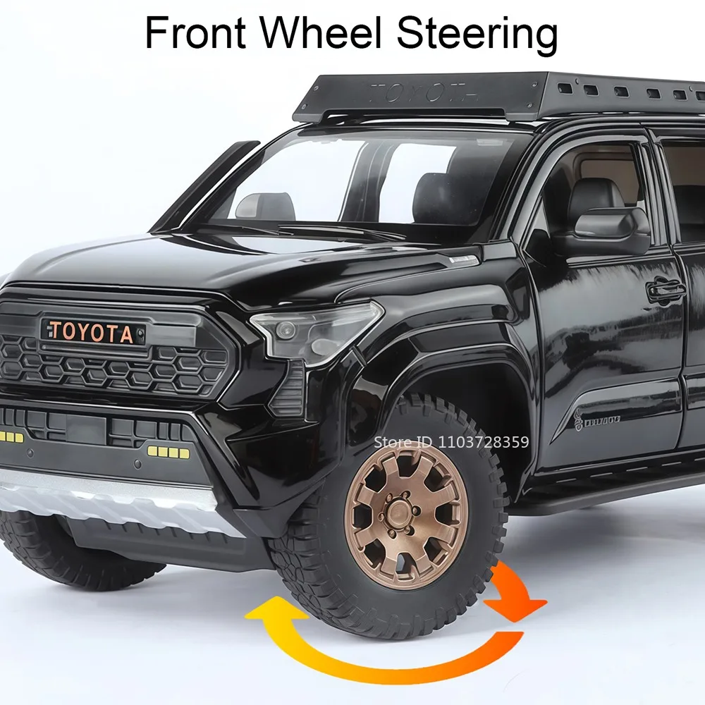1:24 Auto Tacoma Prado Giocattolo Modello In Lega Pressofusa Veicoli Fuoristrada Suono Luce Pneumatici In Gomma Porte Aperta Tirare Indietro Ragazzo Giocattoli Popolari