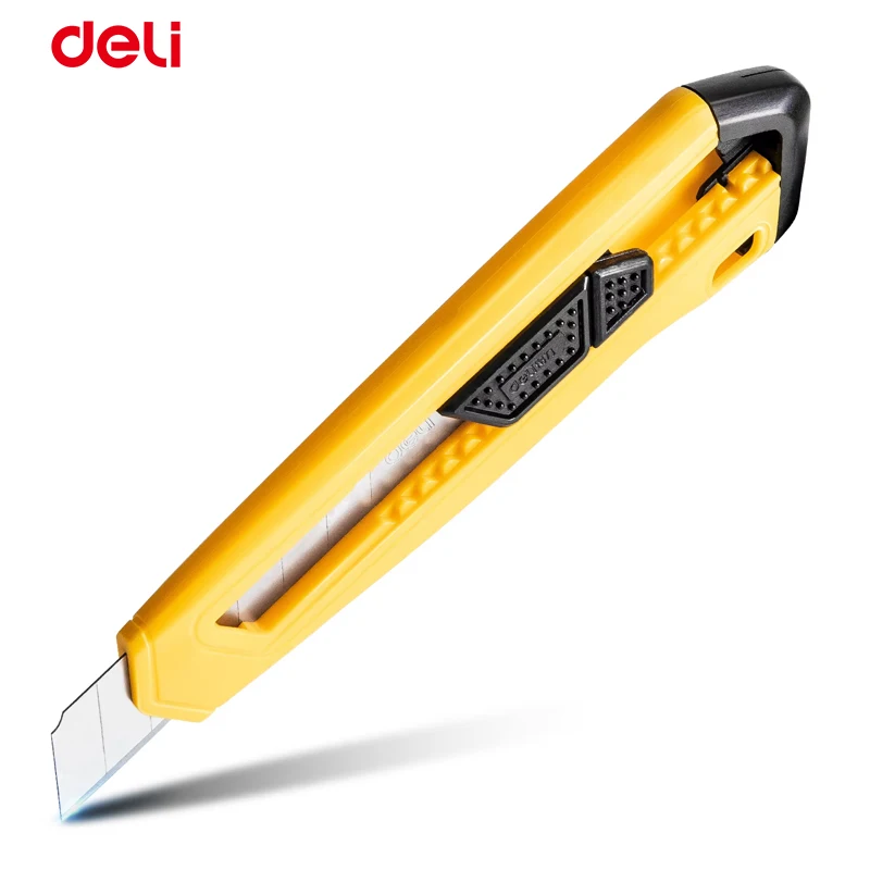 18mm Retractable Box Cutter, 0.5mm SK5 Carbon Steel Blade, Anti-Slip Auto-Locking Utility Knife for Paper Cardboard Cutting