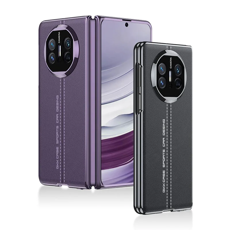 GKK Original Case For Huawei Mate X3 With Screen Glass Case Electroplated Painted Leather Hard Cover For Huawei Mate X5 Coque