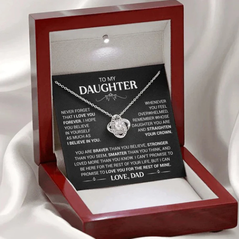 To My Daughter Necklace From Dad, Daughter Gifts From Dad ,Birthday Gifts for Daughter from Dad With Inspirational Message Card