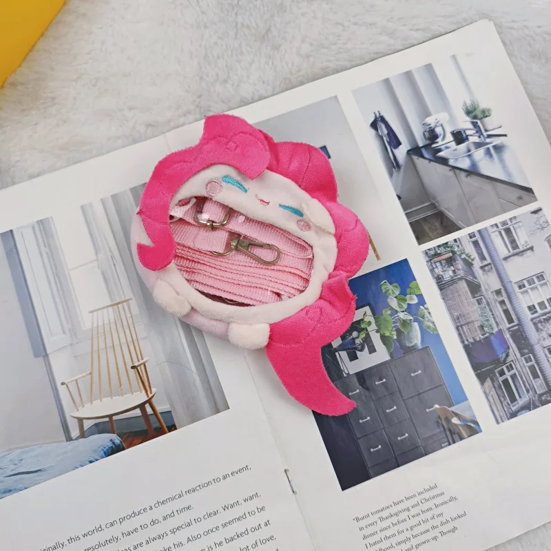 Para hatsune miku bolsa de moedas bolsa de ombro dos desenhos animados kawaii 14cm saco de fone de ouvido saco de dor de pelúcia crossbody chaveiro pingente menina gi