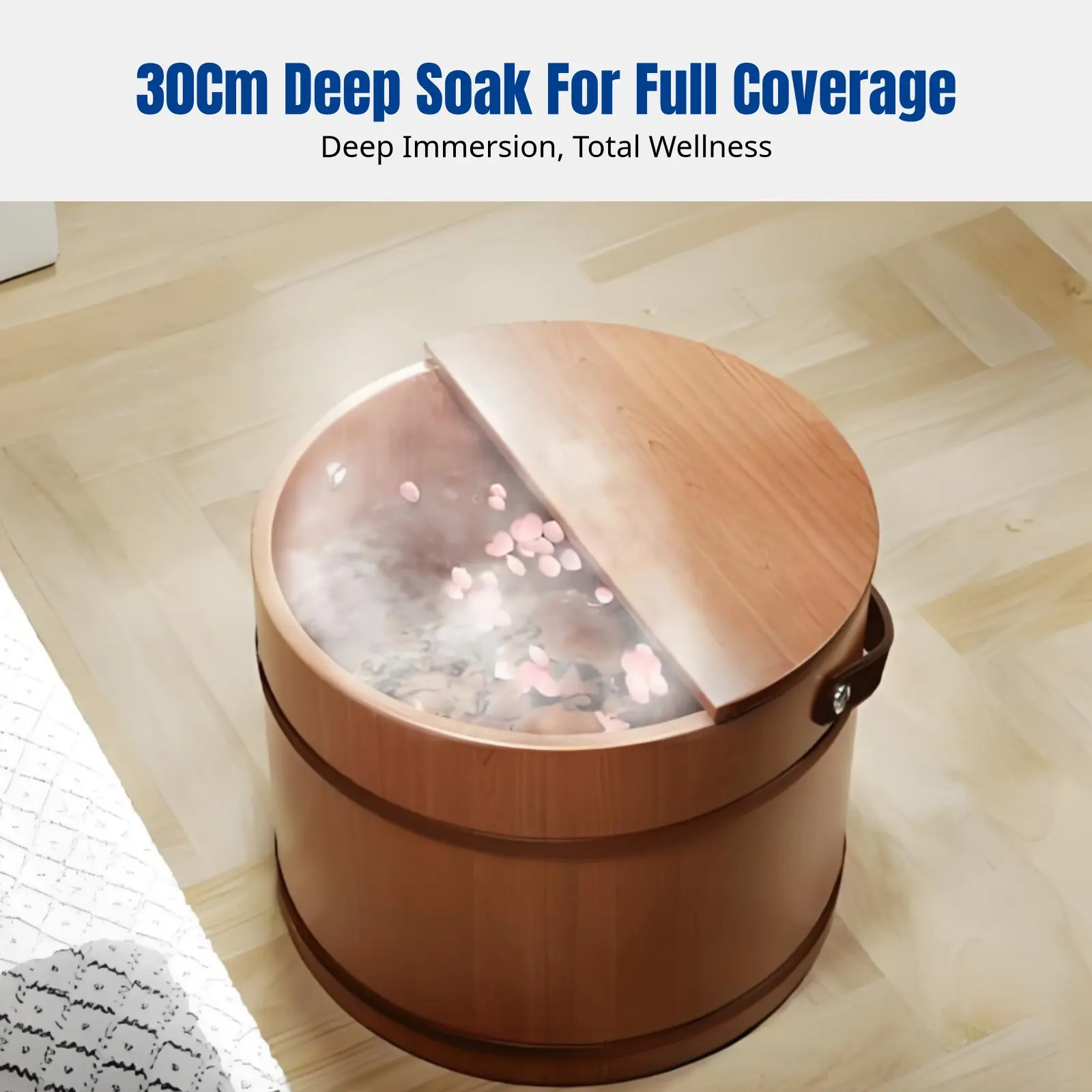 

Ванночка для ног, толстая деревянная кадка для замачивания ног, портативная изолированная ванна для домашнего спа с акупунктурными точками