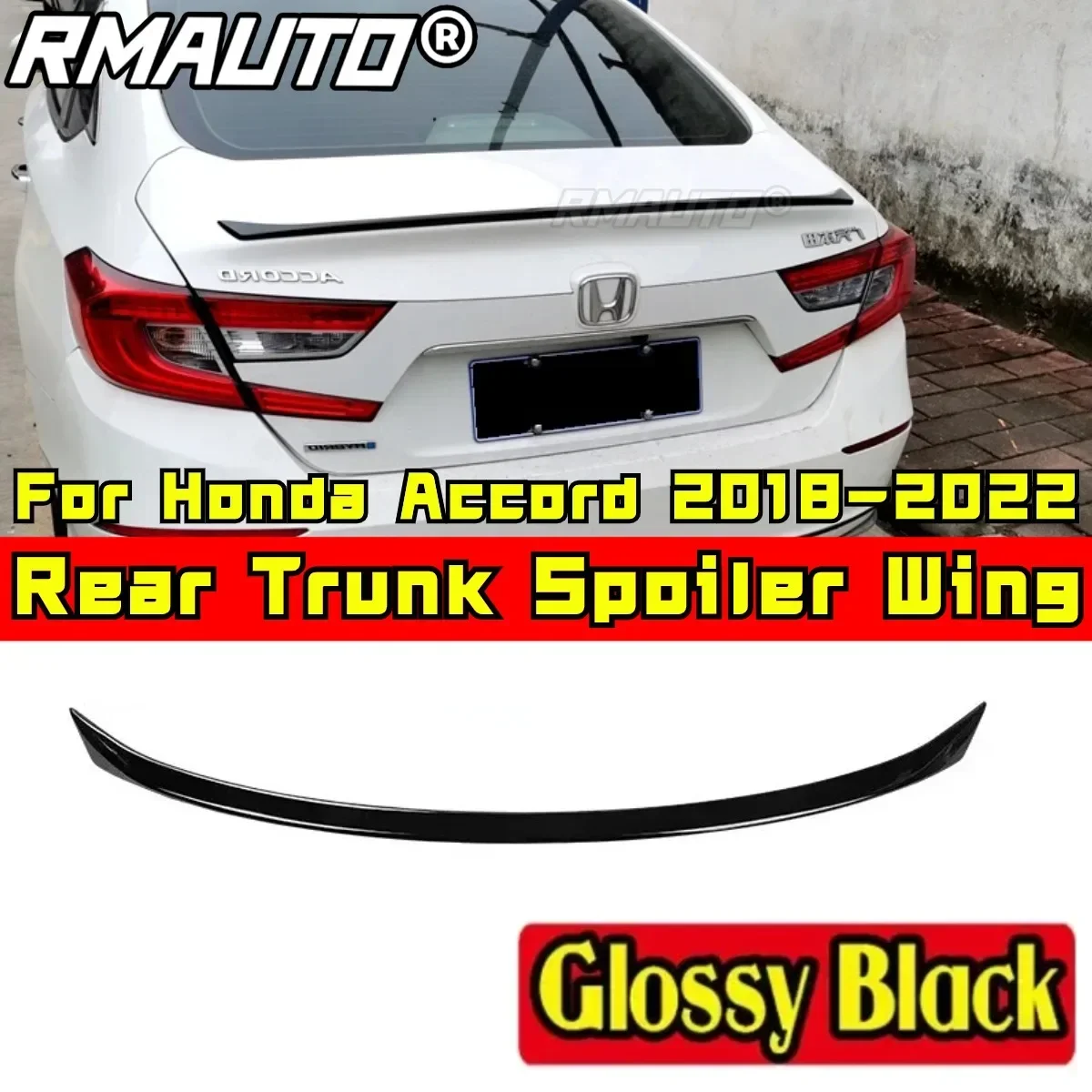 Car Rear Roof Spoiler Exterior Part ABS Plastic Car Rear Spoiler Wing For Honda Accord 10th Generation 2018 2019 2020 2021 2022