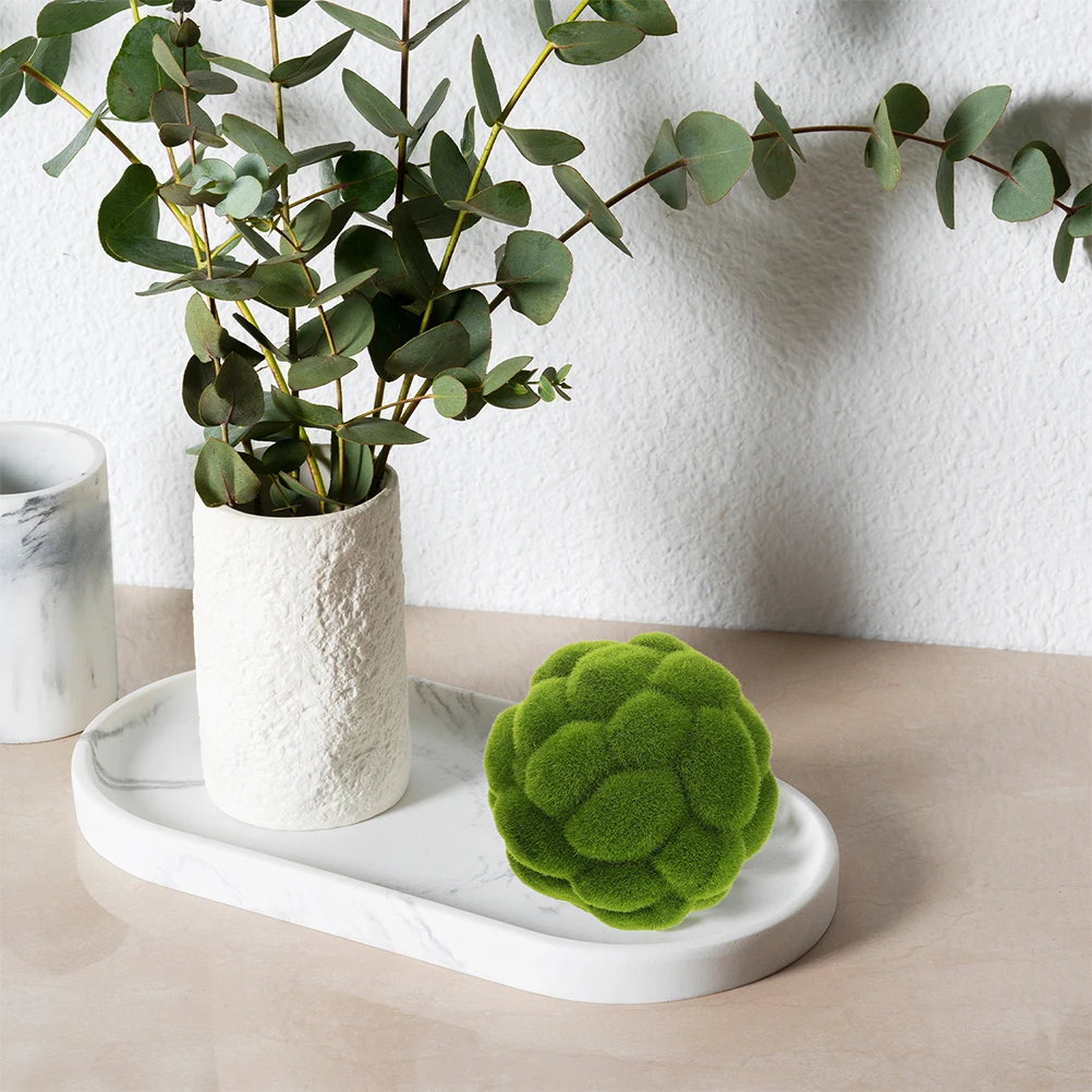 4pcs Simulated Moss Ball Large Lawn Green Artificial Decorative Plants for Planter Window Display Hanging Garden Spheres