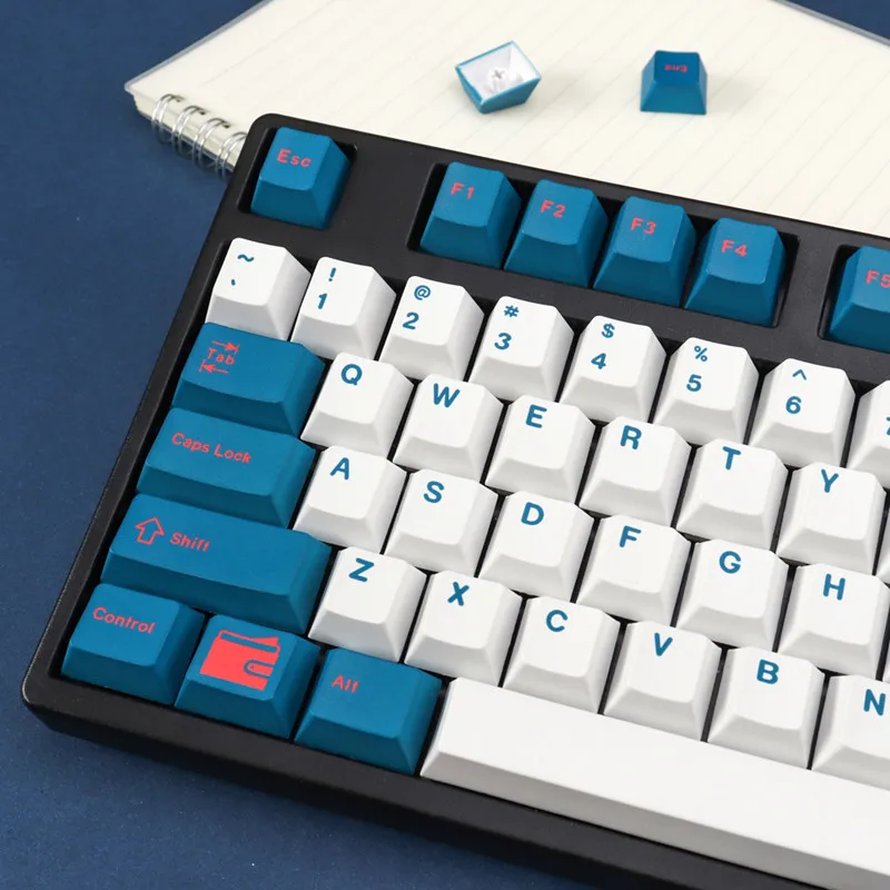 Imagem -02 - Gmk Todos os Dias Transportar Teclas Teclado Mecânico Série Azul Branco Pbt Dye-sub Perfil Cereja 23 Teclas 130 Teclas